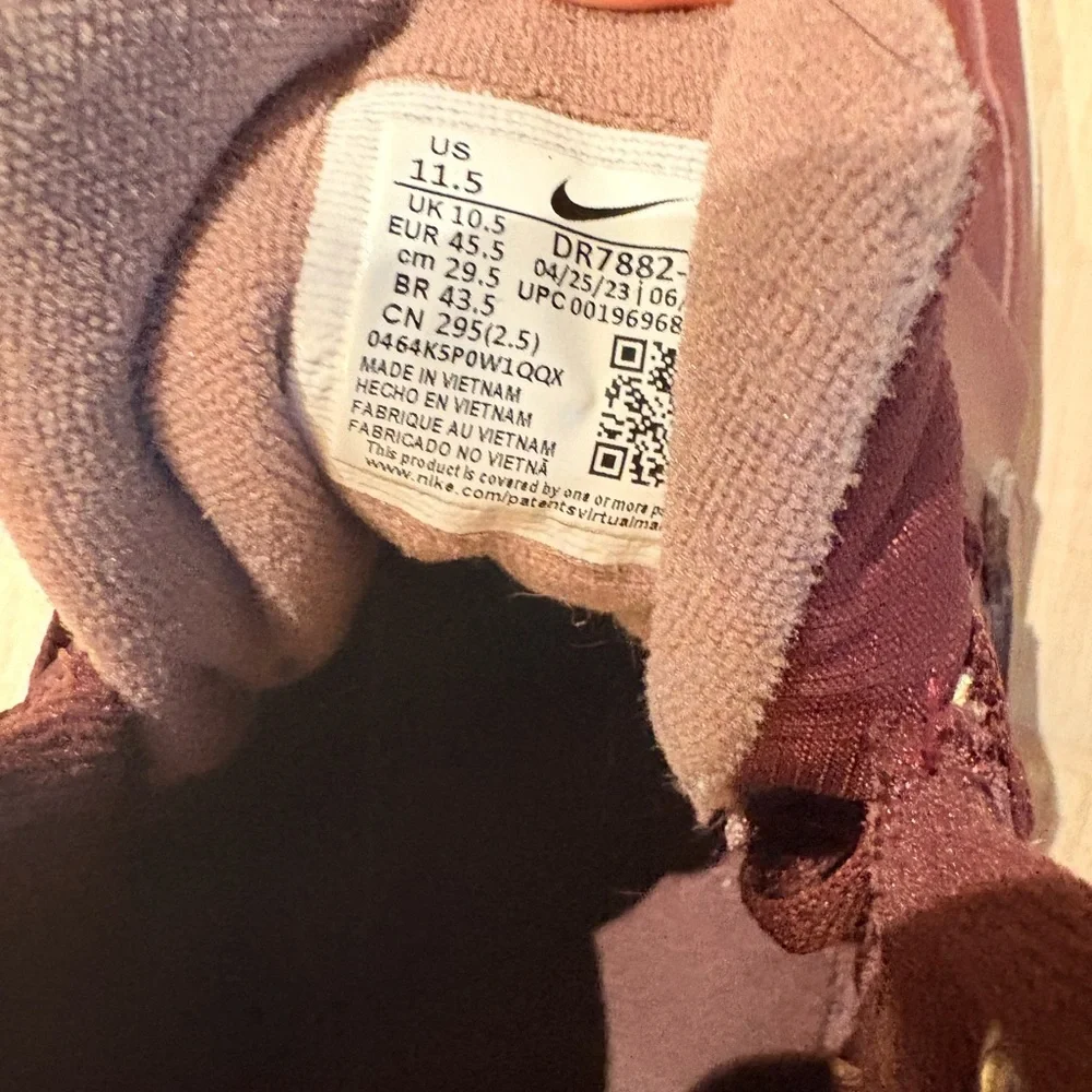 11.5 Men’s Winter Burgundy Red Nike Court Vision Mid Top Sneakers DR7882-600 uc - Picture 6 of 6